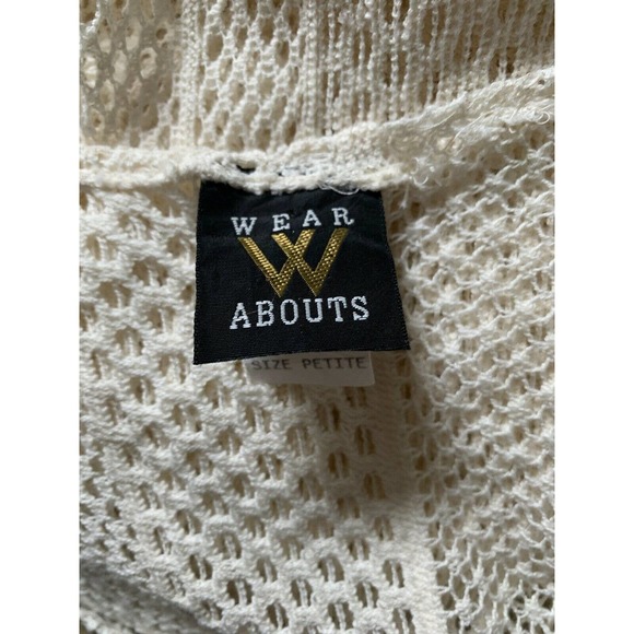 wear about women petite ivory crochet Lace sleeveless maxi coverup Y - Picture 7 of 8